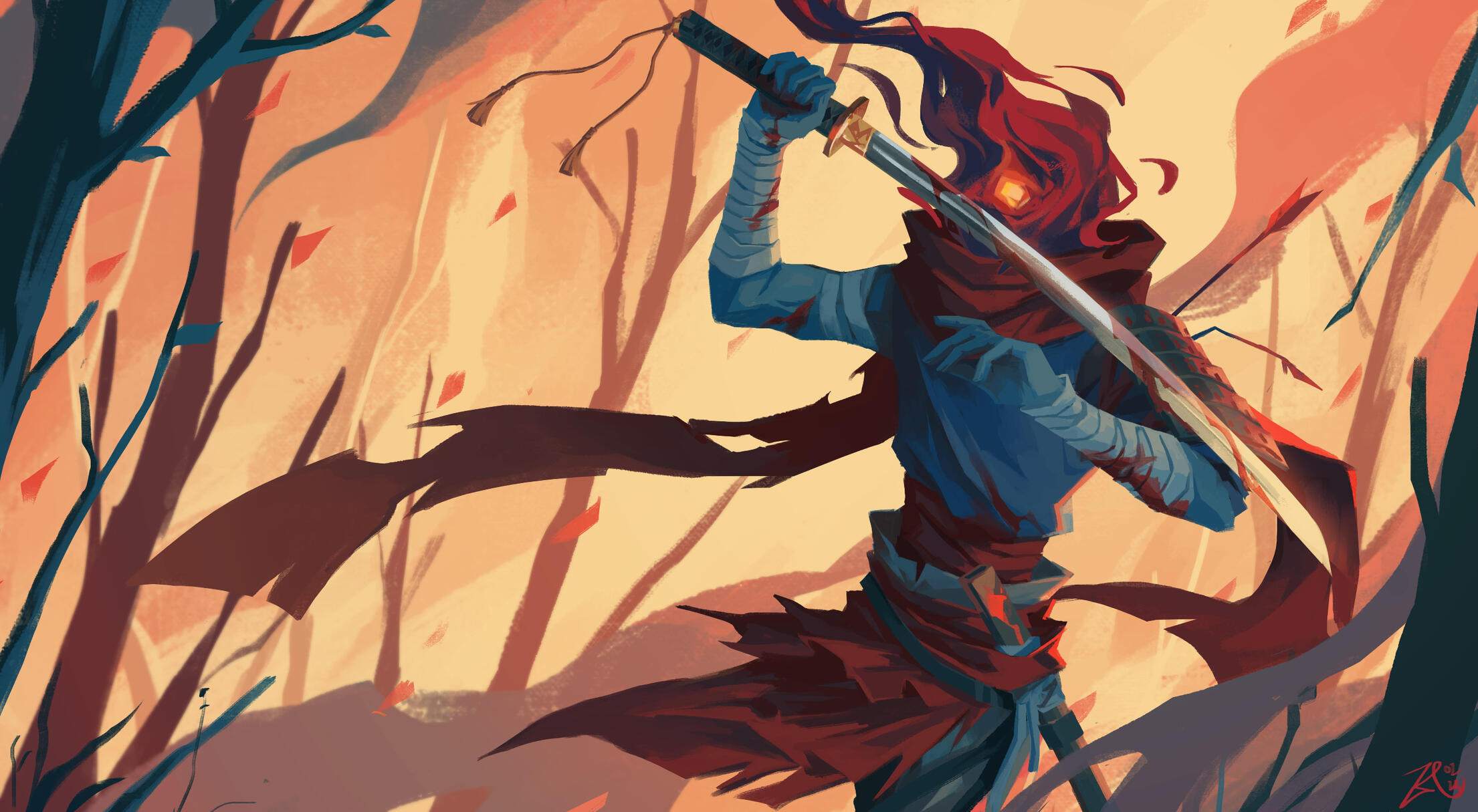 Beheaded with a katana (Dead Cells)