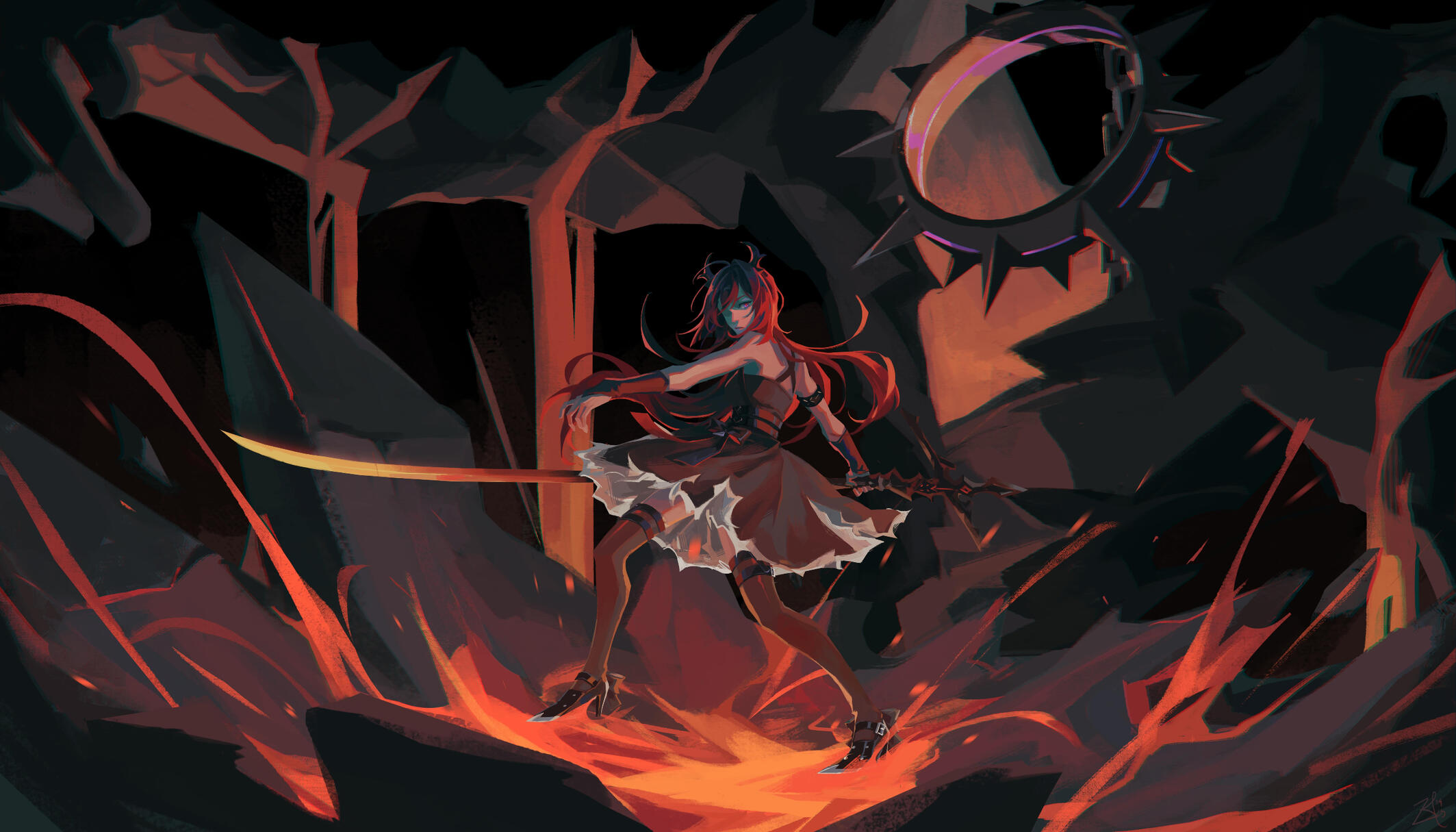 Unfettered magma (Surtr from Arknights)